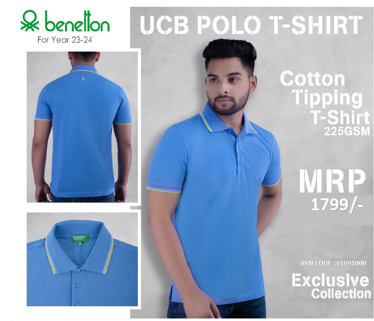 UCB Polo Cotton Tipping T-Shirt