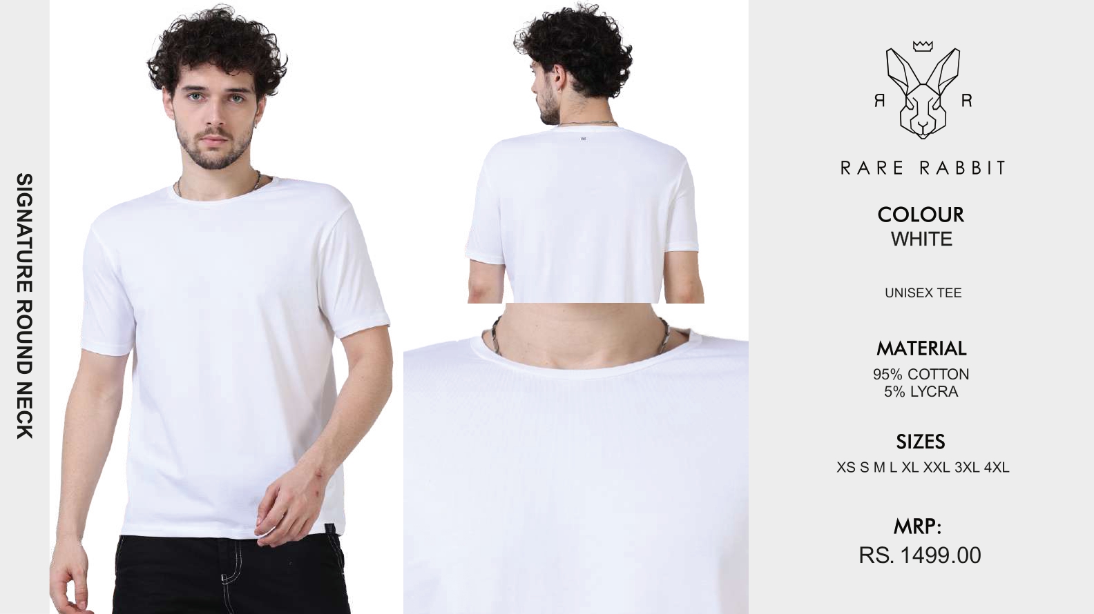 RARE RABBIT Signature Round Neck Tshirt