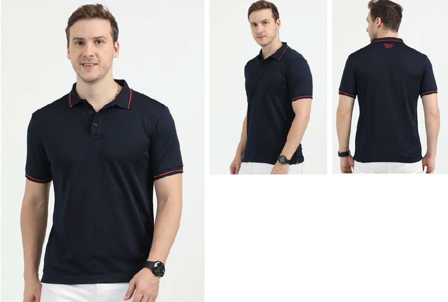 Reebok T-Shirt Polo Polyester Waffle