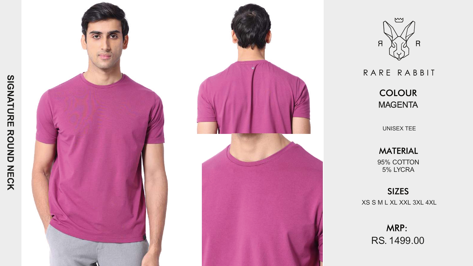 RARE RABBIT Signature Round Neck Tshirt